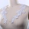 2 Pieces Silver and White Beaded Applique Pair Alencon Lace Sequined Pearl Detail